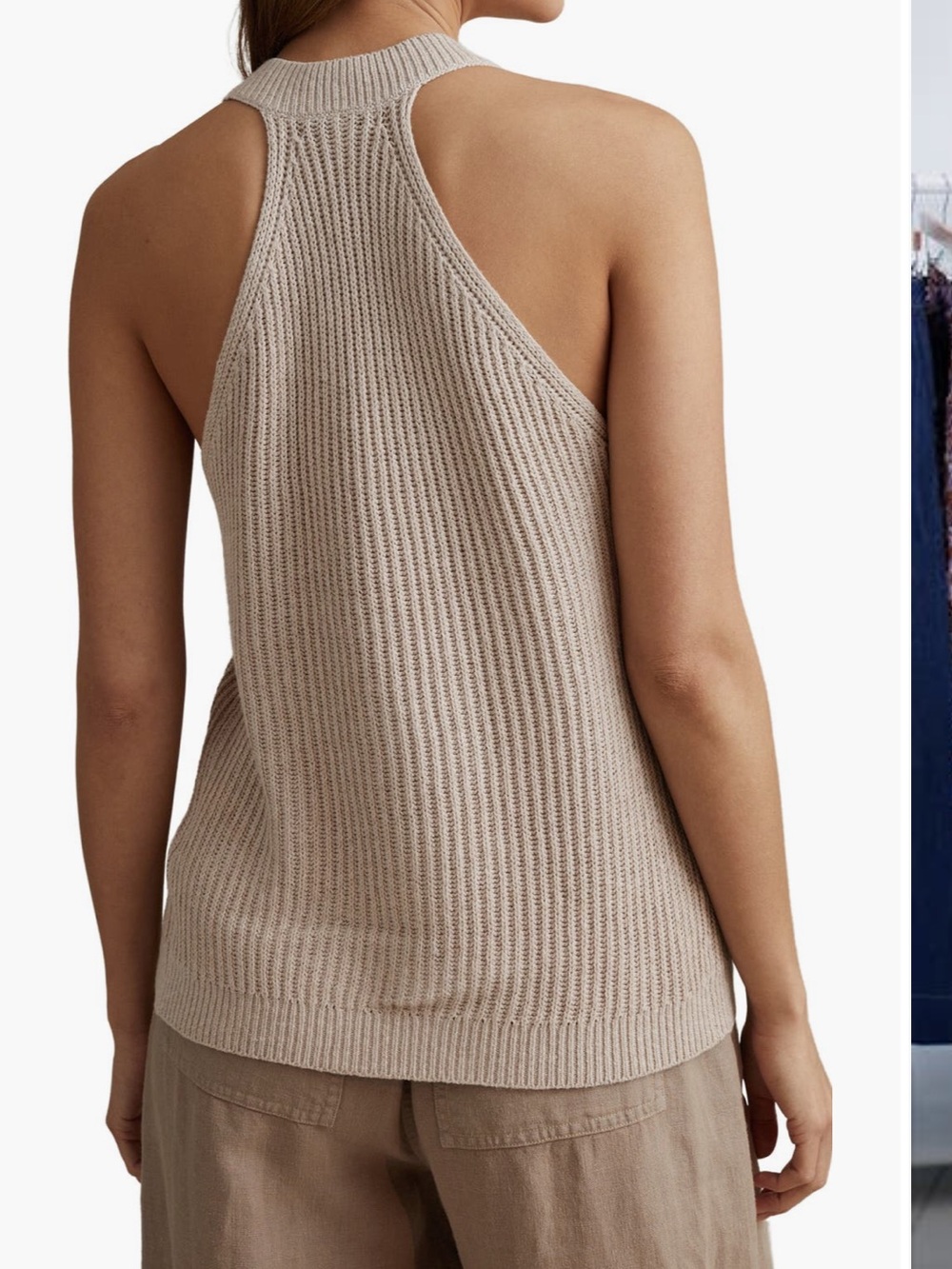 Reiss | (L) Sinead Racerback Ribbed Sweater Vest - Picture 7 of 7